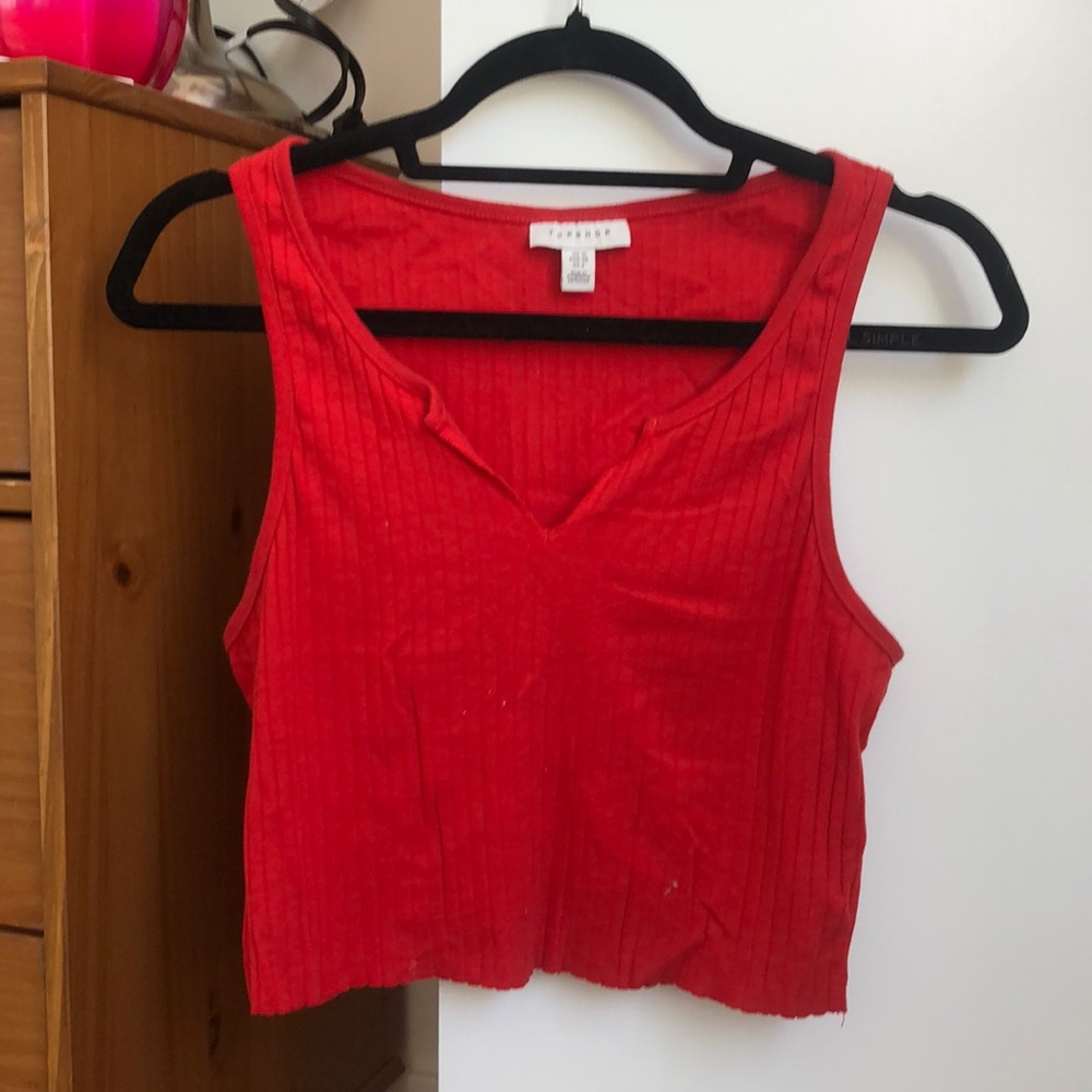 Red crop top